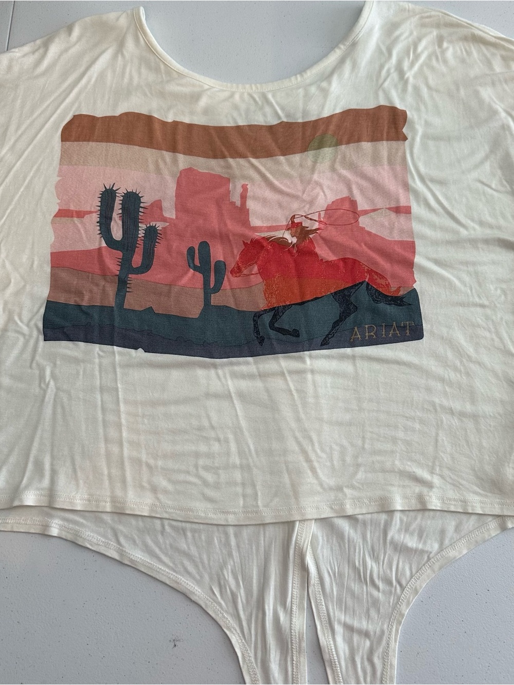 Ariat Desert Ride Graphic Tee Women’s Large Relaxed Fit Western Cowgirl Top